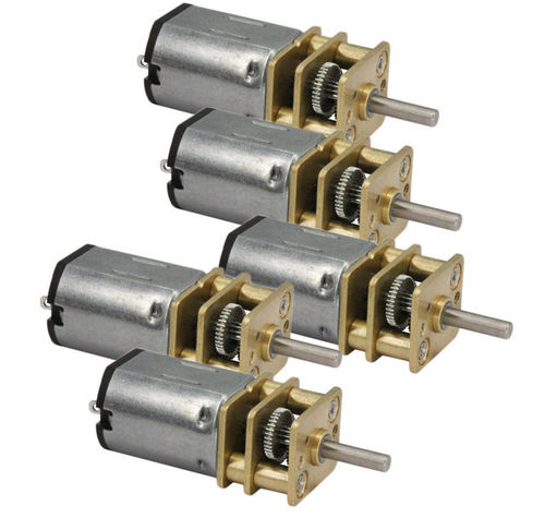 Set of 5 G150 motor with metal gear unit, round shaft