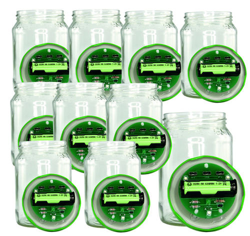 Soldering kit for solar pickle jar lamp, a class set of 10 pieces.