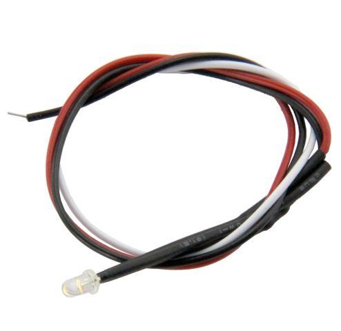 Bi-color LED, 3 mm for trains, warm white/red, with cable
